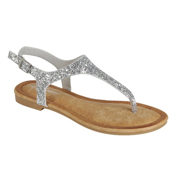 Silver Glitter Thong Sandals - Picture 2 of 2